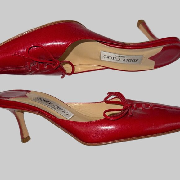 Jimmy Choo - Red Leather Heels - Used - Picture 3 of 9